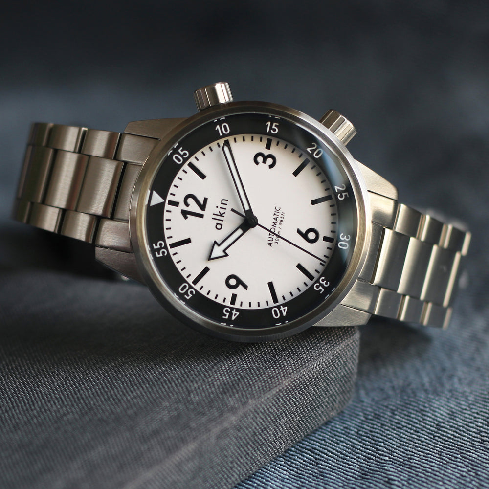 Model Two White Dial SS Case – alkinwatches