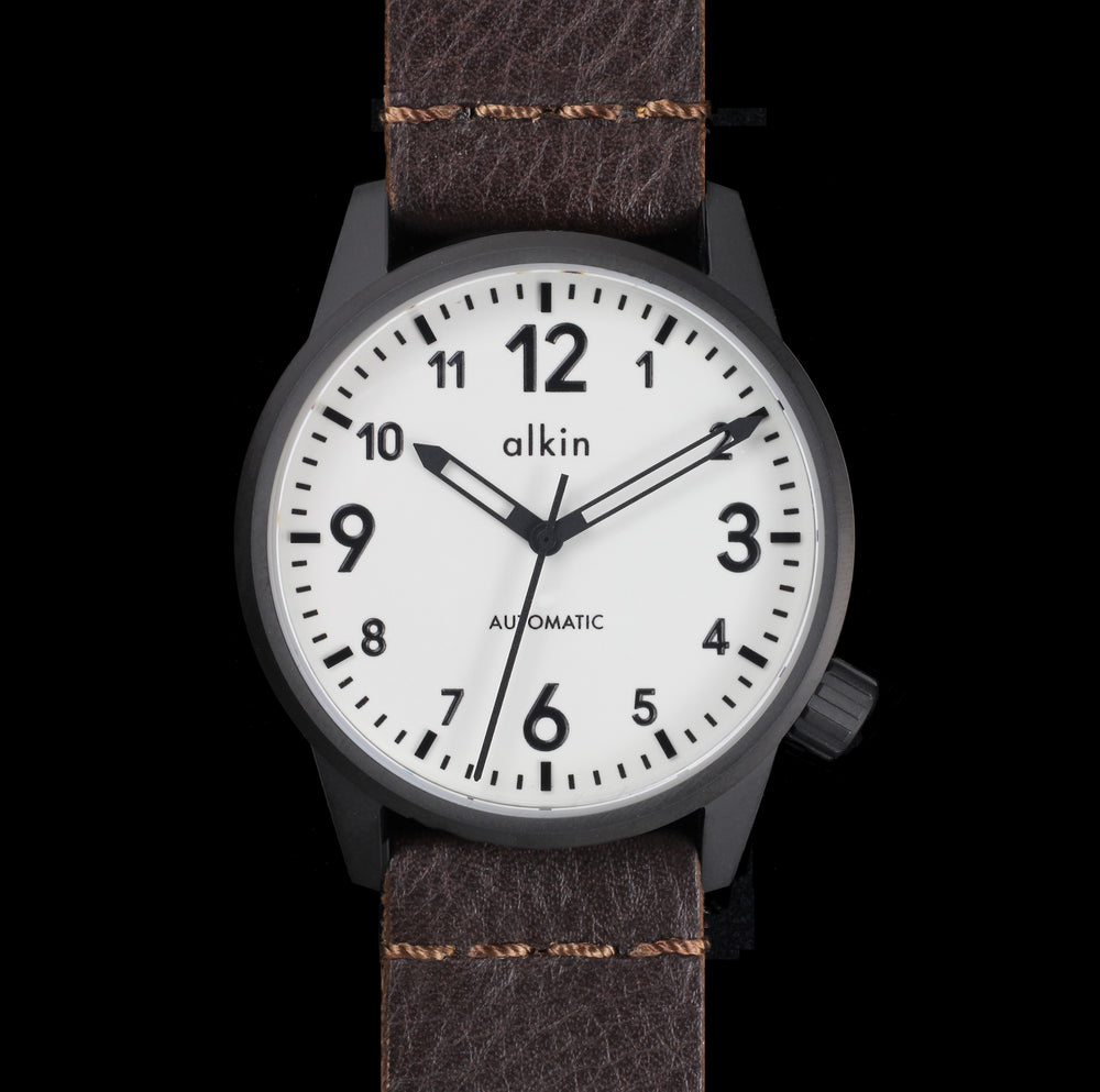 Albin Watch Model One - White Dial / PVD Case – alkinwatches